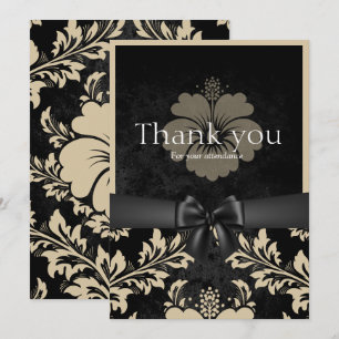 Beige and black thank you card
