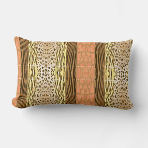 Beige And Blue Animal  Printed Zebra Stripe Pillow