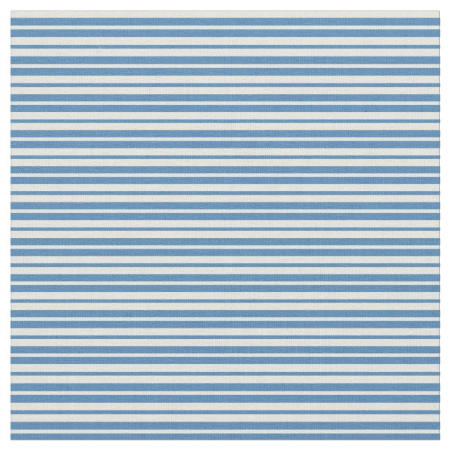 Beige and Blue Coloured Stripes/Lines Pattern Fabric (Close Up)