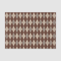 Beige and Brown Argyle Pattern Tissue Paper