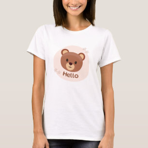 Beige and Brown Cute Illustrative T-Shirt