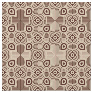 Beige And Brown Geometric Shapes Fabric