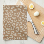 Beige and Brown Leopard Print Pattern Kitchen Towel<br><div class="desc">Spice up those mundane kitchen chores with this wild leopard print patterned waffle knit towel in neutral beige on a soft tan brown background making it a fun decor accessory for your eclectic decor home and kitchen.</div>