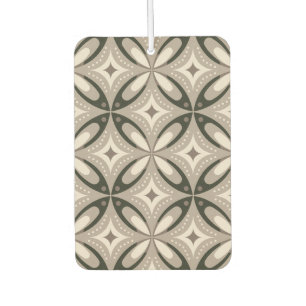 Beige and Brown Retro circular shapes Air Freshener
