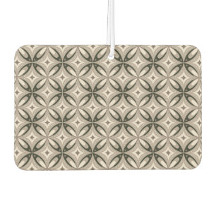 Beige and Brown Retro circular shapes Air Freshener