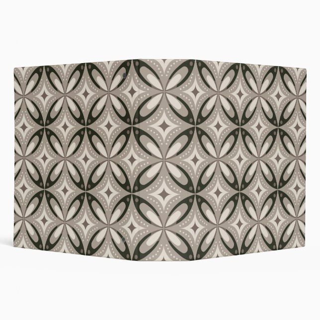 Beige and Brown Retro circular shapes Binder (Background)