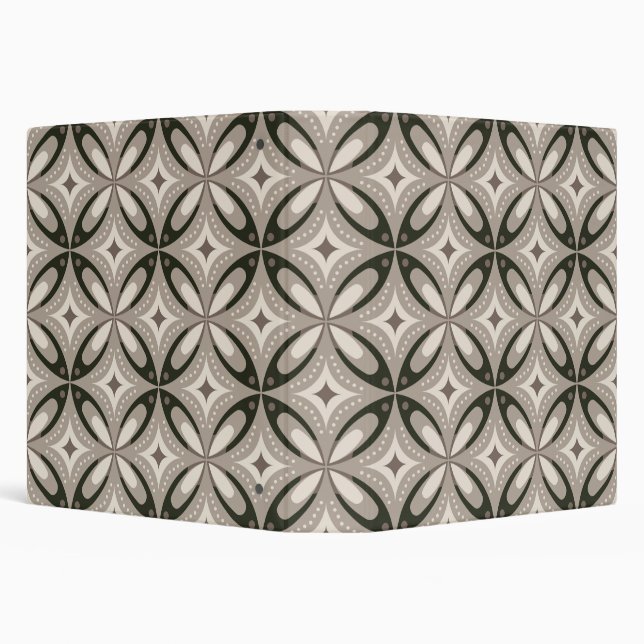 Beige and Brown Retro circular shapes Binder (Background)