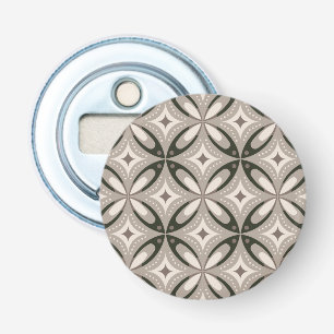 Beige and Brown Retro circular shapes Bottle Opener