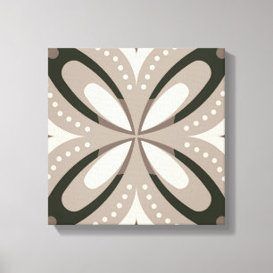 Beige and Brown Retro circular shapes Canvas Print