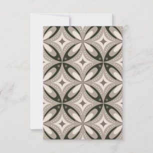 Beige and Brown Retro circular shapes Card