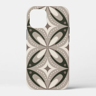Beige and Brown Retro circular shapes iPhone 12 Mini Case