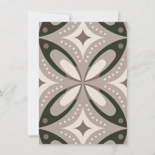 Beige and Brown Retro circular shapes Holiday Card
