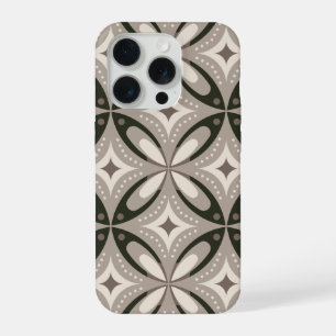 Beige and Brown Retro circular shapes iPhone 15 Pro Case