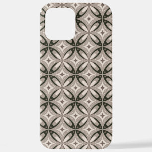 Beige and Brown Retro circular shapes iPhone 12 Pro Max Case