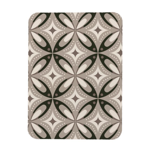 Beige and Brown Retro circular shapes Magnet (Vertical)