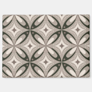 Beige and Brown Retro circular shapes Magnet