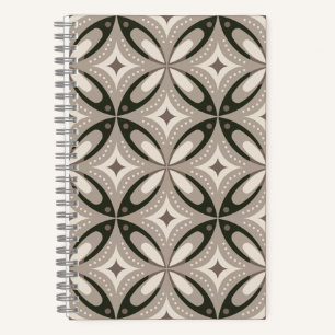 Beige and Brown Retro circular shapes Notebook