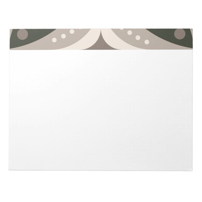 Beige and Brown Retro circular shapes Notepad (Front)