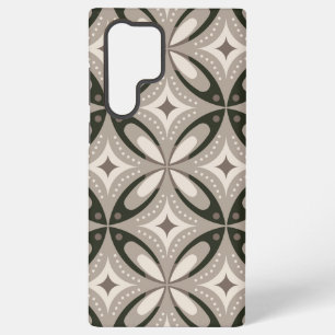Beige and Brown Retro circular shapes Samsung Galaxy Case