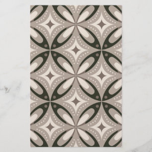 Beige and Brown Retro circular shapes Stationery