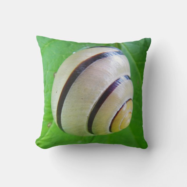 Beige And Brown Snailshell Throw Pillow (Front)