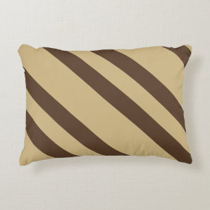 Beige And Brown Stripes Accent Pillow