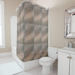 Beige and Brown Swirl Shower Curtain
