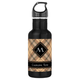 Beige and Brown Tartan 532 Ml Water Bottle