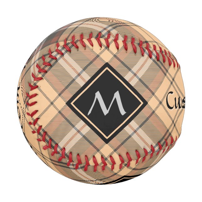 Beige and Brown Tartan Baseball (Front Left)