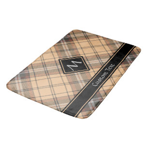 Beige and Brown Tartan Bath Mat