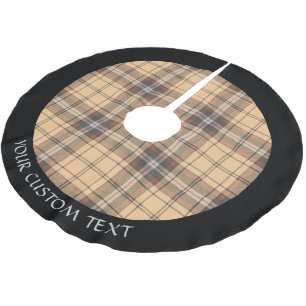 Beige and Brown Tartan Beige and brown tartan desi Brushed Polyester Tree Skirt