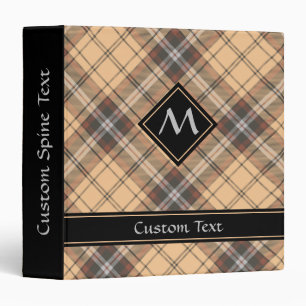 Beige and Brown Tartan Binder