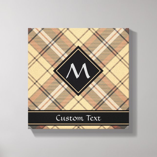 Beige and Brown Tartan Canvas Print (Front)