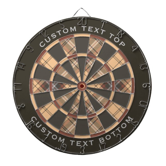 Beige and Brown Tartan Dartboard (Front)