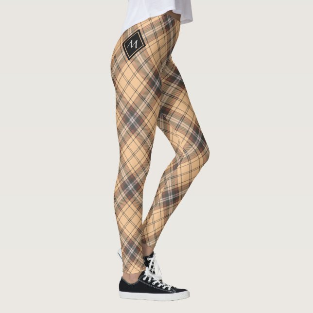 Beige and Brown Tartan Leggings (Right)