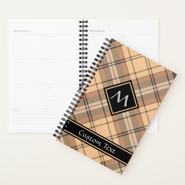 Beige and Brown Tartan Planner (Display)