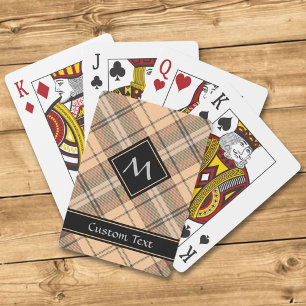 Beige and Brown Tartan Playing Cards