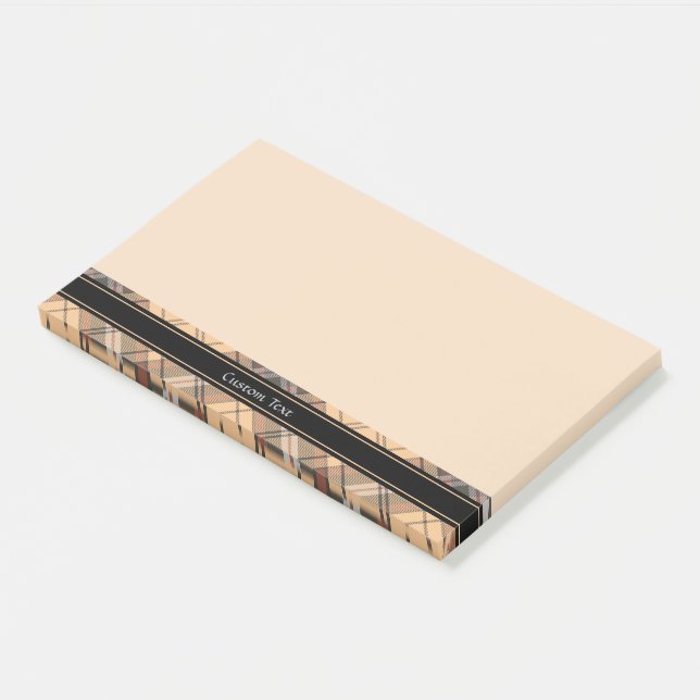 Beige and Brown Tartan Post-it Notes (Angled)