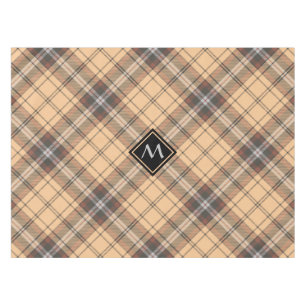 Beige and Brown Tartan Tablecloth
