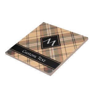 Beige and Brown Tartan Tile