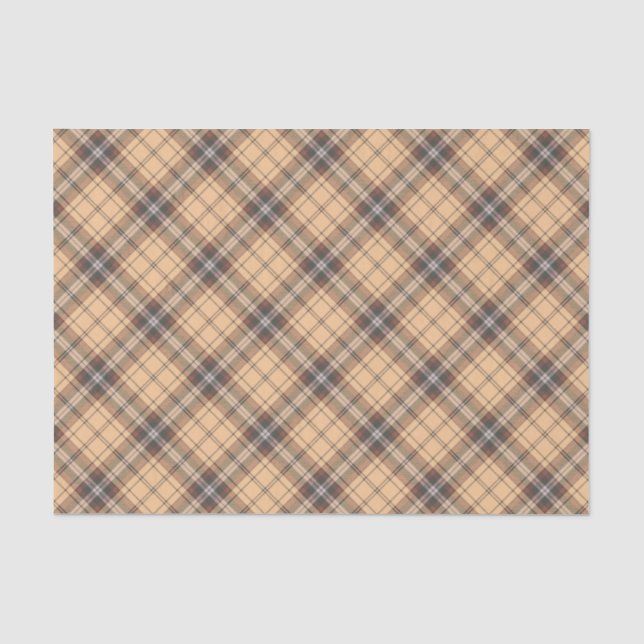 Beige and Brown Tartan Tissue Paper (Front)