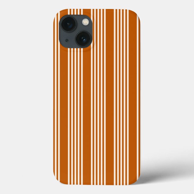 Beige and burnt orange five stripe pattern Case-Mate iPhone case (Back)