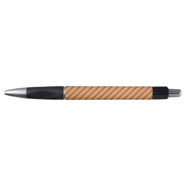 Beige and burnt orange five stripe pattern pen (Front)