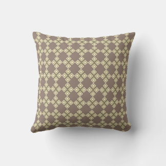 Beige and Cream Tone Geometrical Pattern Throw Pillow