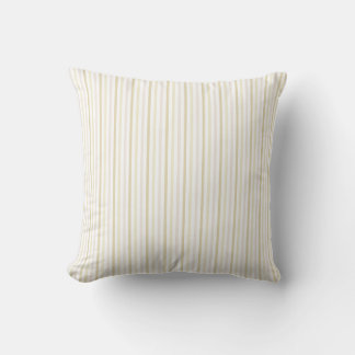 Beige and cream vertical pin striped pattern throw pillow