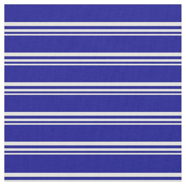 Beige and Dark Blue Coloured Pattern Fabric (Close Up)