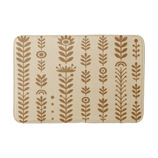 Beige and Earth Brown Bath Mat (Front)