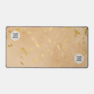 Beige and Gold Marble Desk Mat Mouse Pad