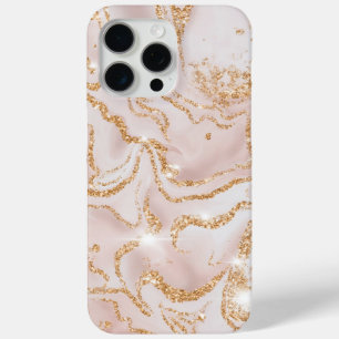 Beige and Gold Marble Pattern iPhone 15 Pro Max Case