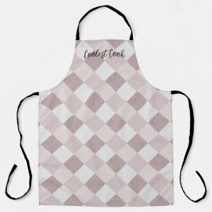 Beige and Gray Geometric Patchwork Pattern Oblique Apron